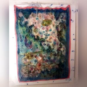 🎨Abu Team Fire Basketball Watercolor Painting Art🖼